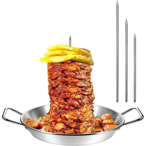 Vertikal grillspydstativ i rustfritt stål, avtakbart 25 cm