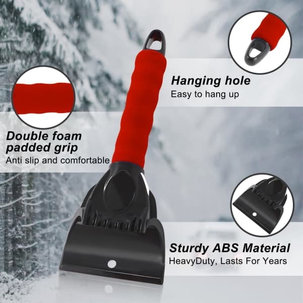 Bilskrapa för Vindruta (2-pack) Black&Red
