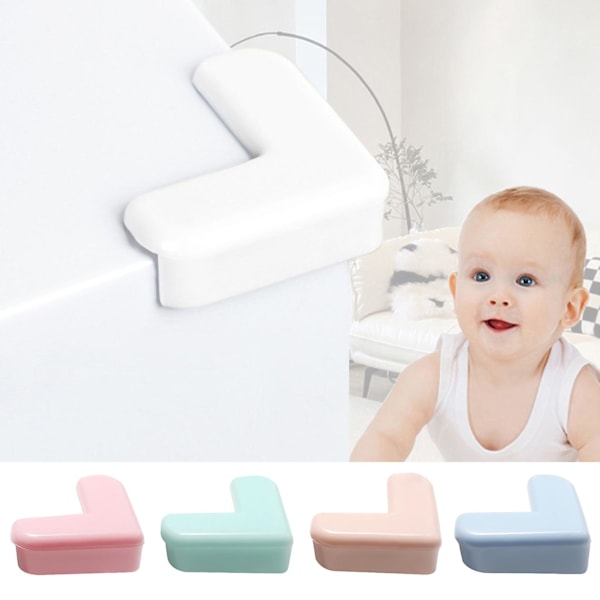 4 st Möbelhörnskydd Anti-kollision Babysäkra Mjuka PVC Självhäftande Bordsskydd för Vassa Kanter Hörnvakter Skyddskit Cyan