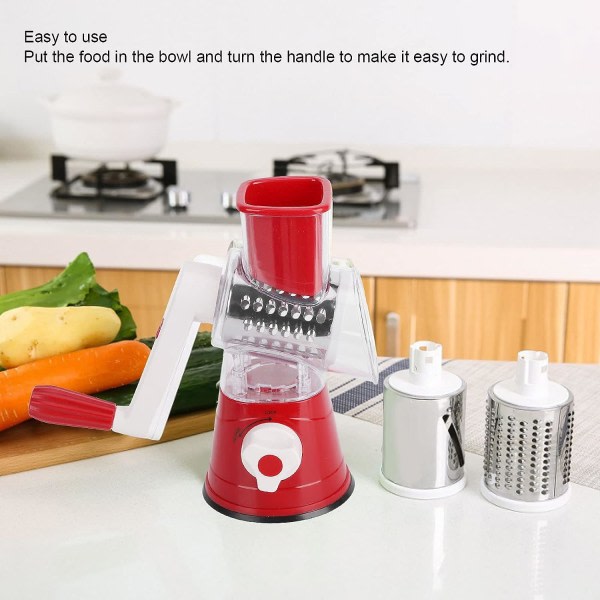 Vegetable cutter with crank, for fruits, vegetables and more, kitchen accessories, multi-functional grater