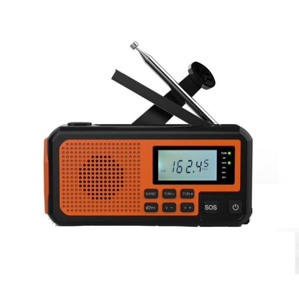 Uusin hätäradio, 4000mAh varavirtalähde aurinkokenno kampiradio, AM/FM/WB/NOAA ja hälytys kannettava sääradio