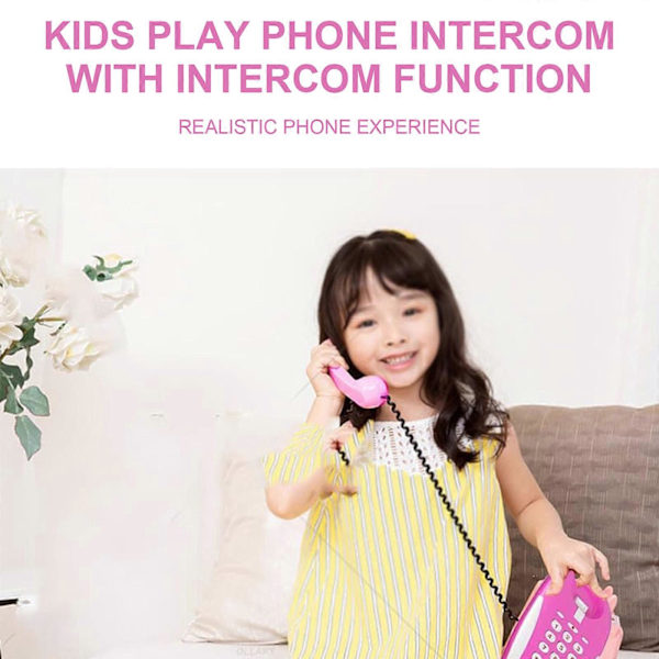 Barnelek Telefon Intercom, Leketelefon med Ekte Ringelyder, 50% Rabatt