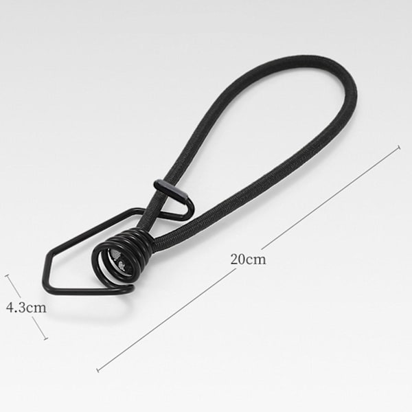 Elastiksnor med krog 6 mm reb Elastik Baldakin Bindere til Lastbiler Bannere Camping Sort Black 20cm