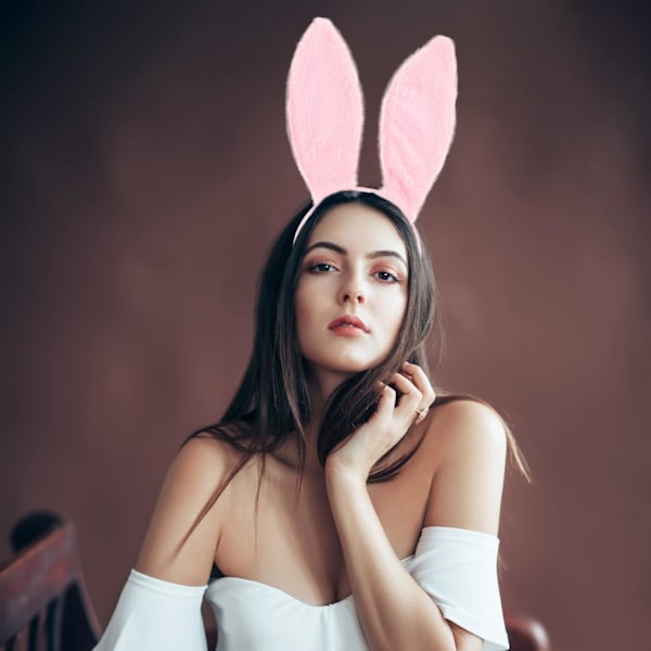 Kaninöron pannband cosplay kaninöron pannband kaninöron hårbågar kostym hårband cosplay huvudbonad kaninöron hårband kostym håraccessoar Pink