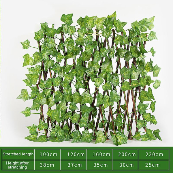 40 cm justerbar kunstig gjerde blad gjerde kunstig gjerde nett rotting dekorativt gjerde