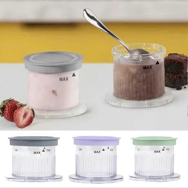 Iskremkopp – 5-i-1 Dessertmaskin Matkvalitet – for Milkshake Puré Mikser Grey