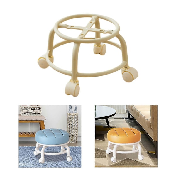 360° Roterande Rullpall Hushållspall Flyttbar Pall Lågt Buller Remhjul Låg Pall Universella Svängbara Hjul För Kök Hem Only Bottom Frame 30cmx28cmx6cm