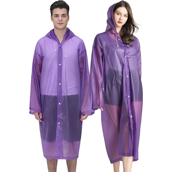 Raincoats Rain Poncho for Adults, 2 Pack Reusable Rain Jacket Rainwear Emergency for Women Men with Hoods and Sleeves, Waterproof for Outdoors,Camping