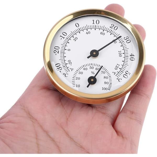 Ren vit analog inomhustermometer-hygrometer, fukt- och temperaturindikator