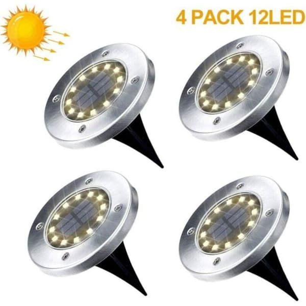 12 LED Udendørs Solcelle Havelamper, Vandtætte Solcelle Havelamper til Terrasse