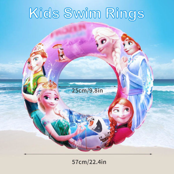 Svømmering til børn, holdbare oppustelige pool floats, havfrue anime gummi flydering, flydende sommer strandfest for 4-9 børn og vandsport C