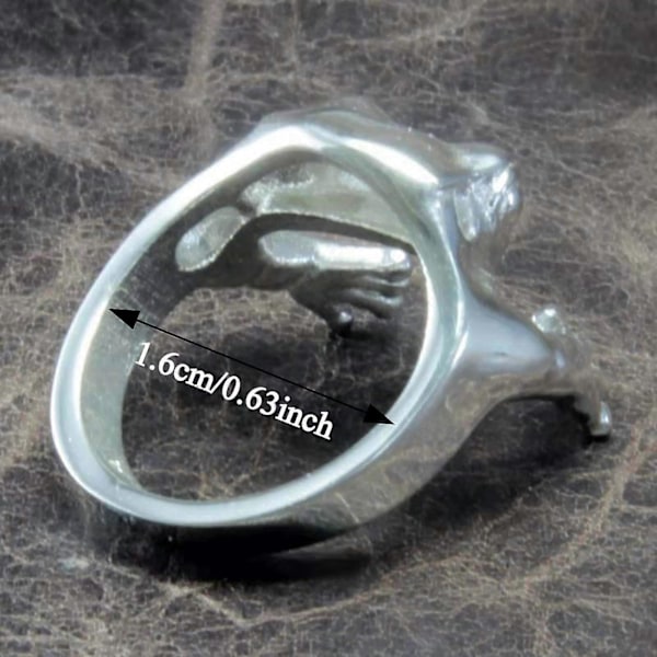 Retro Sammakko Sormus, Vintage Sterling Hopea Sammakko Sormus miehille ja naisille, Säädettävä Luova 3D Avoin Sormus Korulahja SIZE 9