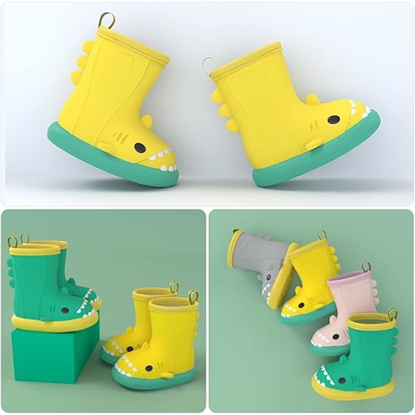 1 kpl Vauvan Sadekumit Lapset Tytöt Wellies Ihanat Kuviot Pojat Wellies EVA Liukumaton Vedenpitävä Vauva Ulkoilukengät Yellow 16cm
