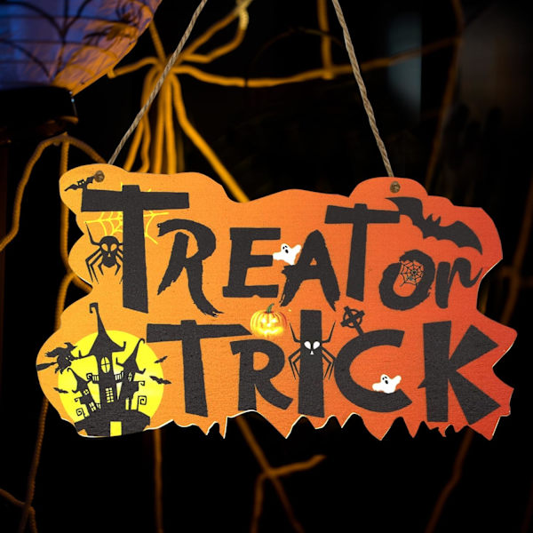 Halloween-koristeet, Halloween-puinen riippuva kyltti Kurpitsa-keskipisteet Boo-koriste juhliin ja illalliseen Trick or treat