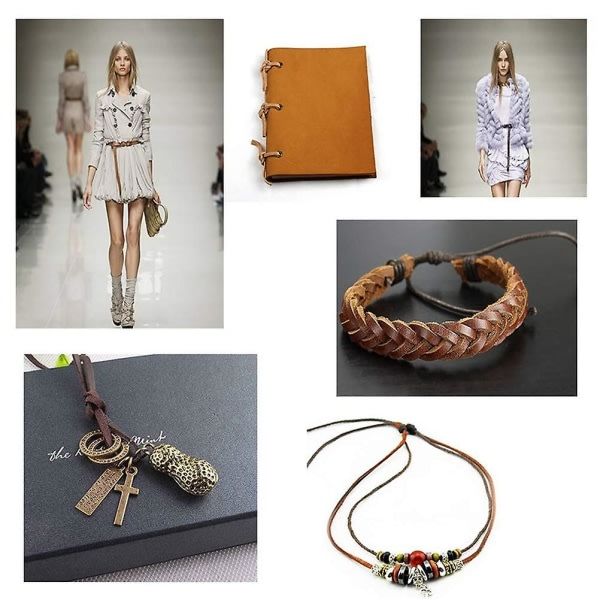 4:e läderkabel, läderhalsbandssnöre spets läderremsa för armband halsband DIY