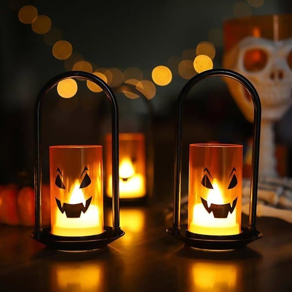 4 kpl Halloween LED-kynttilälyhty ulkokäyttöön