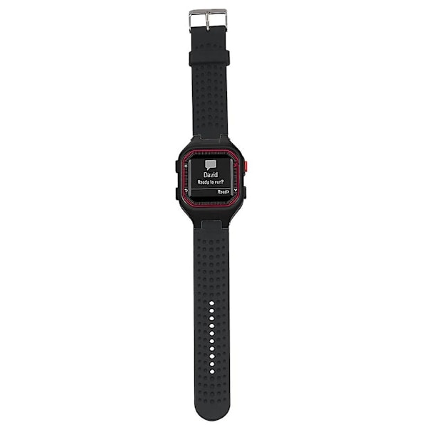 Justerbar silikonrem for Forerunner 25 med skrutrekker Svart Black
