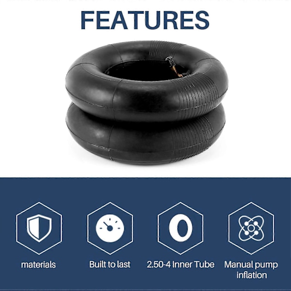 Paket 2.80/2.50-4 Tum Innerslang Med Tr87 Böjd Ventilstam För Skotrar, Gräsklippare, Skottkärra