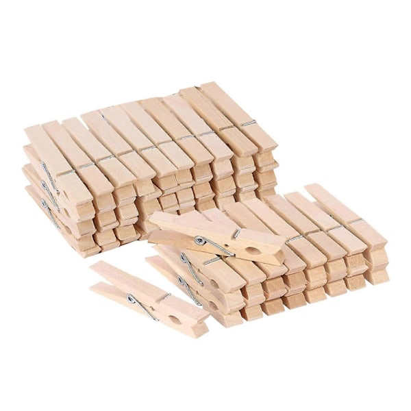 50 st Trä Klädnypor Fotoklämmor Starkt Grepp Kompakt Storlek Portabla Kraftiga Hantverks Konst Bildklämmor Färgglada Klädnypor Wooden Color