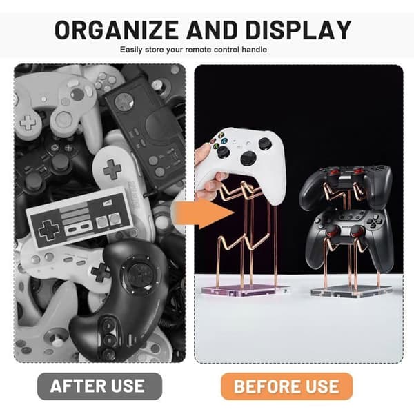 Universal 2-lags metal controller-stander til Switch PS5 PS4 gaming controller, desktop opbevaring, 1 stk.