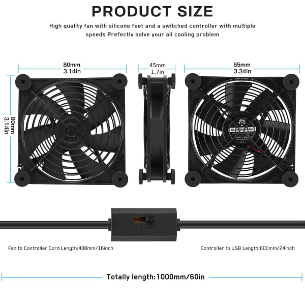 TG 80mm fläkt USB-driven fläktar Tyst dator kylning 5v fläkt kompatibel