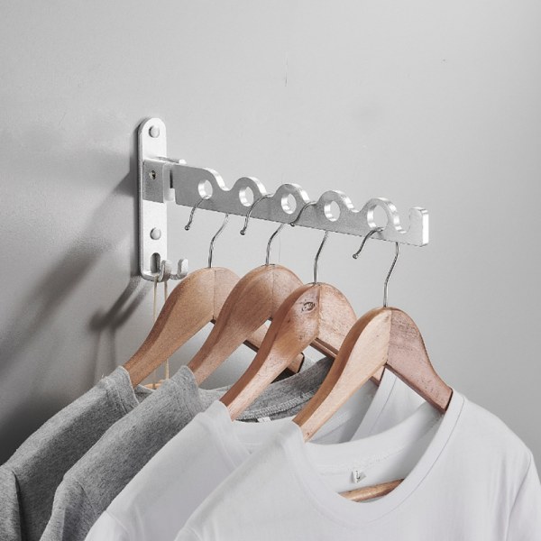 Väggmonterad hopfällbar hängare badrum balkong tvättstuga garderob infällbar klädhängare