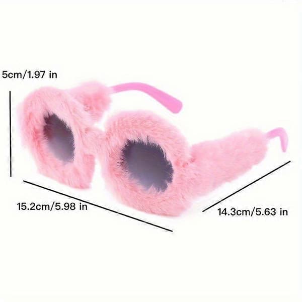 Runde plysbriller til kvinders dansefestbriller modebriller [MI] Pink