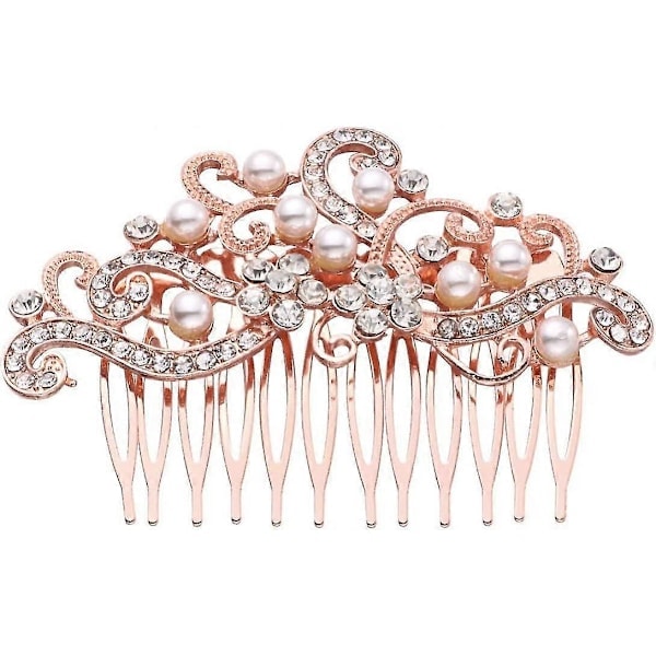 Brudeslør Hårkam til Bryllup Vintage Brudekam Hårtilbehør Hårtilbehør (Rose Gold) RoseGold