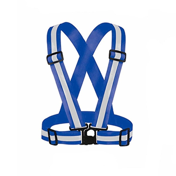 Fornnerg Justerbar Sikkerheds Høj Synlighed Refleksvest Elastisk Strop Jakke Blue