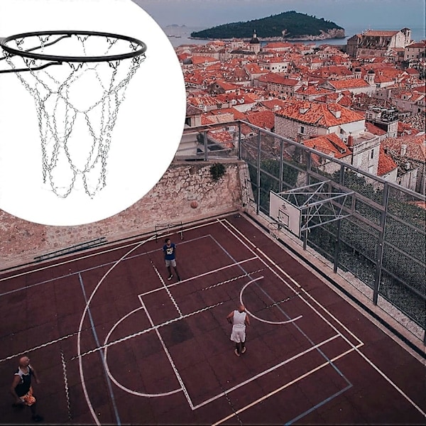 Robust Basketballnett i Stål - Erstatningsnett, Standard, Galvanisert