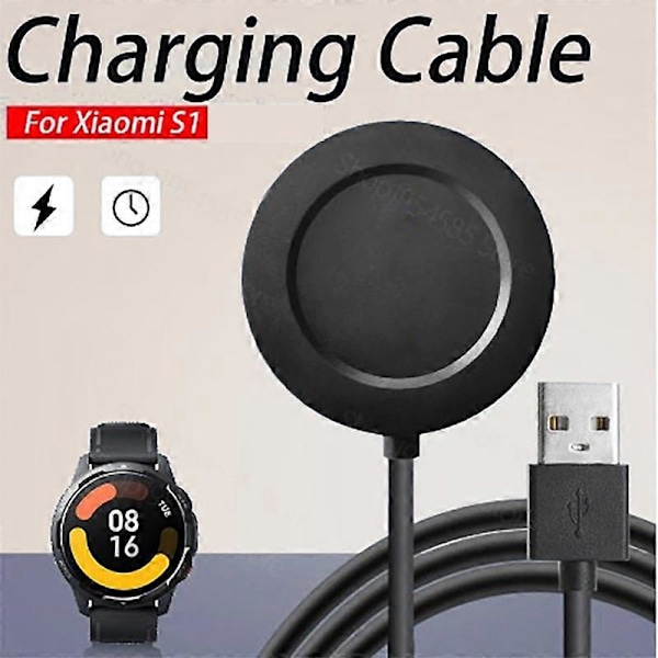 For Xiaomi Watch S1 Ladekabel Trådløs Lader Dock Strømadapter Smartklokke Tilbehør black