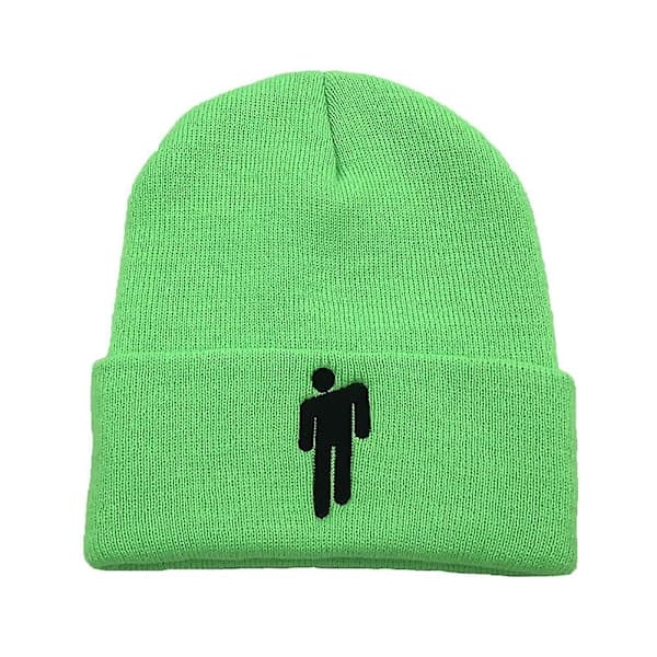 Mode Unisex Höst Vinter Billie Eilish Broderad Stickad Mössa Hip Hop Mössa Yellow
