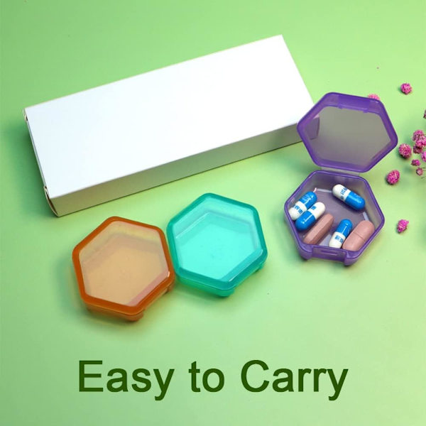 3 kpl Pieni Pill Box, BPA-vapaa Pill Case Vitamiinien Säilytykseen, Kosteutta Kestävä Päivittäinen Pill Box Järjestäjä Matkalle, Kannettava Yhden Päivän Pill Case Säiliö