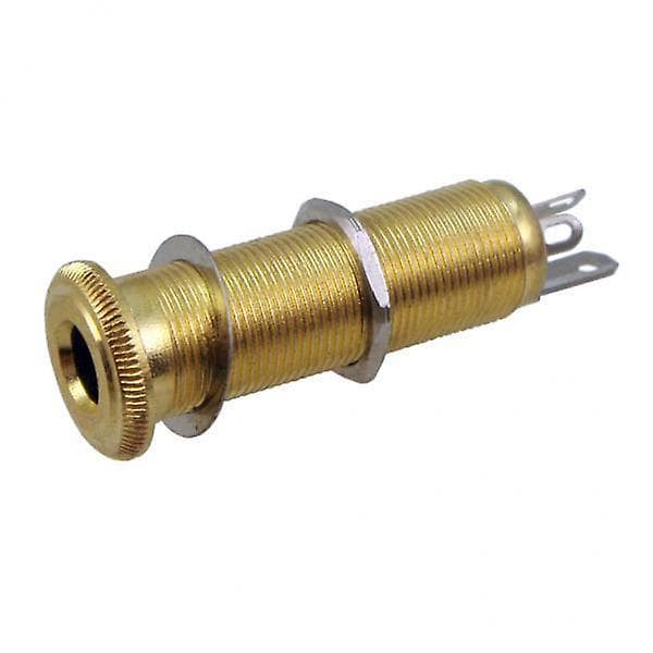 2xGuitar Bas Pickup Gevind Cylinder Jack Output Input Stik Guld