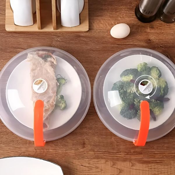 1 stk Mikrobølgeovn Deksel For Mat Med Lettgrep Håndtak Klar Sprutbeskyttelse Plastlokk Rotfritt Oppvarming Av Mat