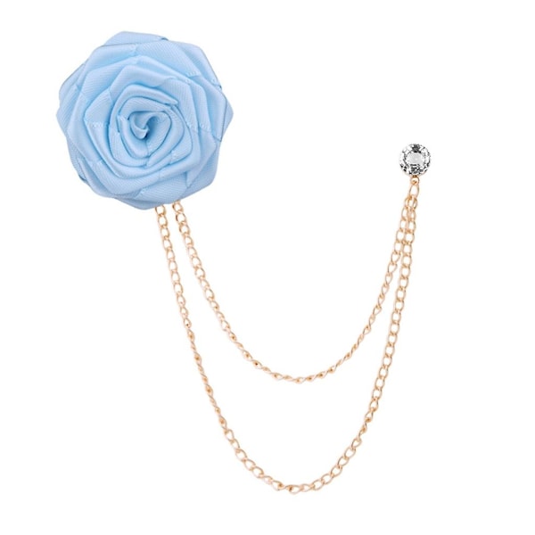 Rosblommor Kavajnål Herr Bröllop Handgjord Brosch Knapphålsblomma Marskalkar Light Blue