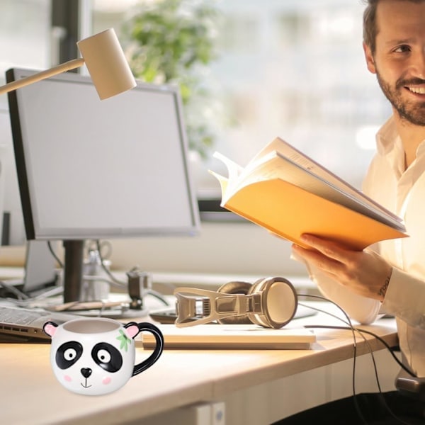Keramisk Panda Krus 320ML Vandkop Drikkekop Vandkrus Sjovt Sødt Kaffekrus Keramisk Dyr Kaffekrus til Varme Drikke