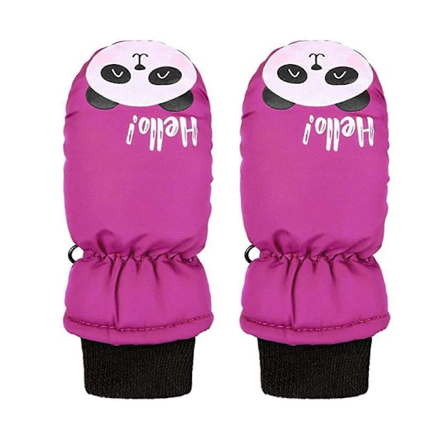 1 par vinter utendørs hansker for barn småbarn baby gutter jenter ski hansker vanntette sport snøvotter Black