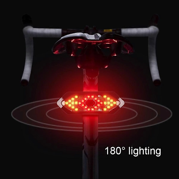 Smart Cykel Blinklys USB Genopladeligt Cykel Baglygte Baglygte Trådløs Fjernbetjening LED Advarselslys med Horn til Mountainbike