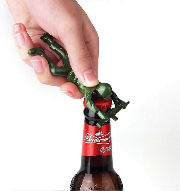 3D Sotilashenkilö Pullonavaaja, Ainutlaatuinen Helppo Pullonavaaja Oluelle ja Juomille Vihreä