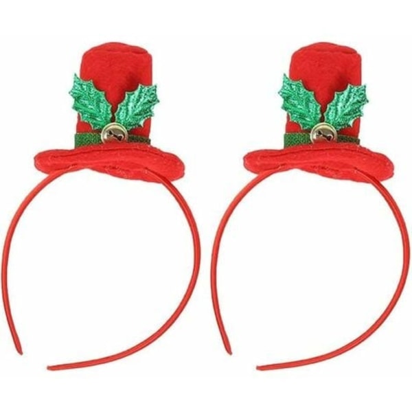 2 stk Julehårbånd Julenissens Hette Hårbånd med Jingle Bells Julekostymer Tilbehør Fest Favoritt