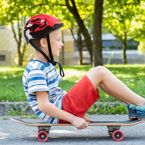 7-delars set för barn - hjälm, knäskydd, armbågsskydd för cykling, skateboard och rullskridskor Red