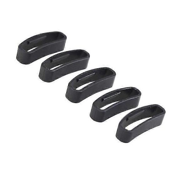 5 st Ersättningsringar Loop Keeper Gummiband Anti-fall Spänne Hållare för Smart Armband Klockband Kompatibel med Suunto Core (svart)