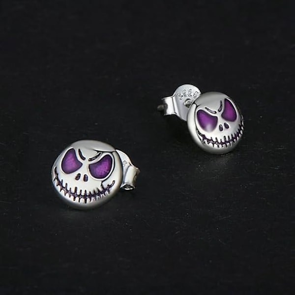 Ghost Face Halloween Tiny Stud Øreringe til Kvinder Gothic Skull Face Runde Biker Lysende