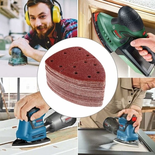 Sandpapir, Sandpapir til Bosch PSM 100A, PSM 160, PSM 200 AES, PSM 18, PDA 180, PSM 160 A/PSM 80/PRIO, 105 mm x 152 mm, 60-pak, Korn P40