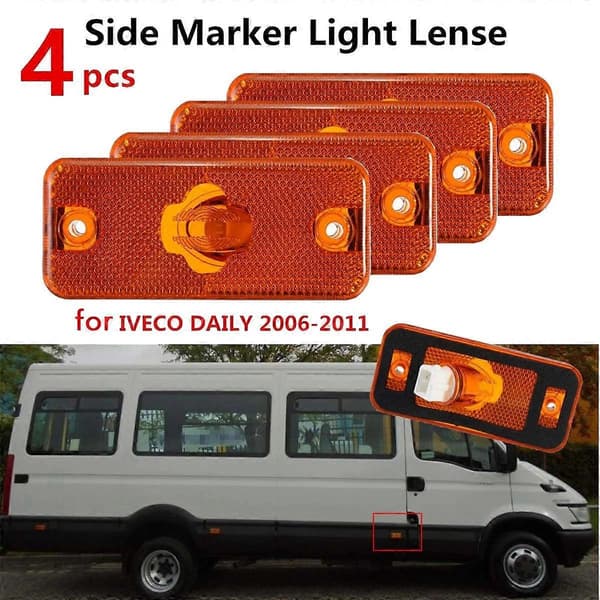 4 stk. bil sidelys blinklysindikatorlys for Iveco Daily 2006 2007 2008 2009 2010 2011