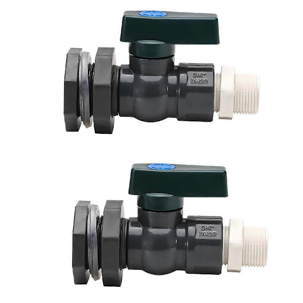 PVC Kran Kit 3/4 Tum Regnvattentunna Ventil med Skottgenomföring Anslutningsslang Adapter Anti-Spricka Anti-Rost