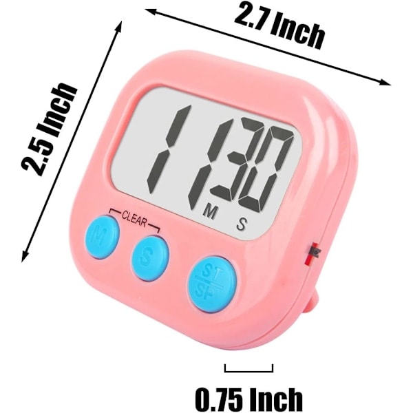 2-pack klassrumstimer för lärare barn stor magnetisk digital timer blå rosa färg