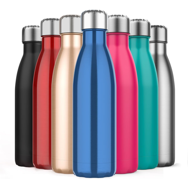 500 ml Isoleret Vandflaske, Dobbeltvægget Vakuumflaske i Rustfrit Stål Holder Koldt i 24 Timer og Varmt i 18 Timer Navy blue