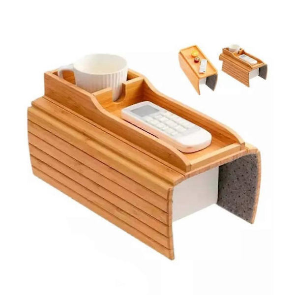 2025 Nye Sofahacks, Bambus Sofa Armbrett Sofakoppholder Armlenbord
